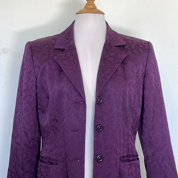 Classiques Entier Vintage Purple Long Tailored Jacket with Pockets Size 8 - Picture 2 of 11
